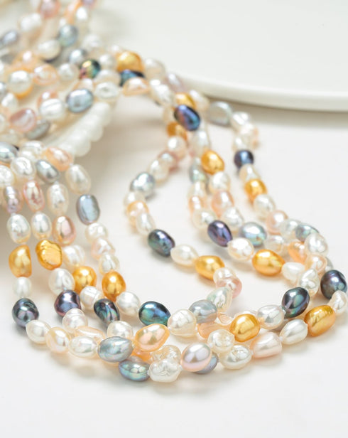 68-inch Length Multicolor Keshi Pearl Long Necklace - House Of Pearls